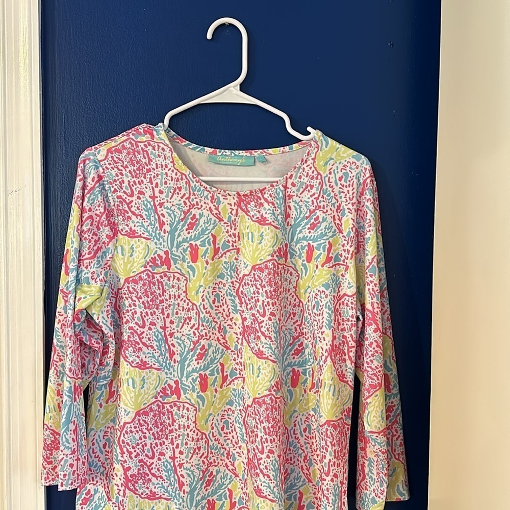 Women’s Anthony’s Multi Color Nylon & Spandex Long Sleeve Top Size Large - Picture 2 of 7